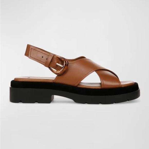 Helena Leather Crisscross Slingback Sandals - Picture 6 of 10